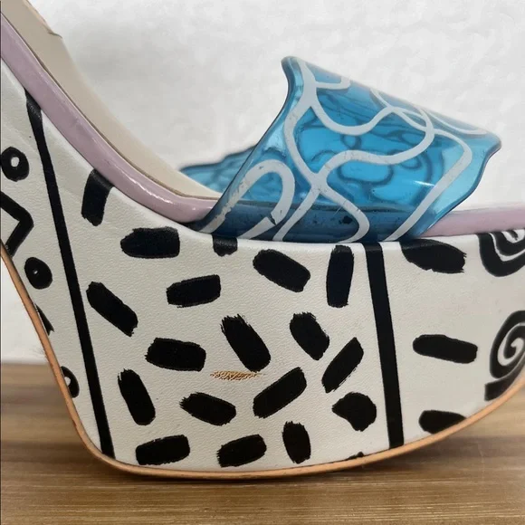 Sophia Webster Multicolor Graphic Platform Heels - Picture 6 of 10
